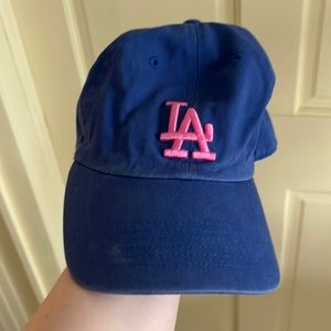 LA Baseball Hat with Pink Ensignia